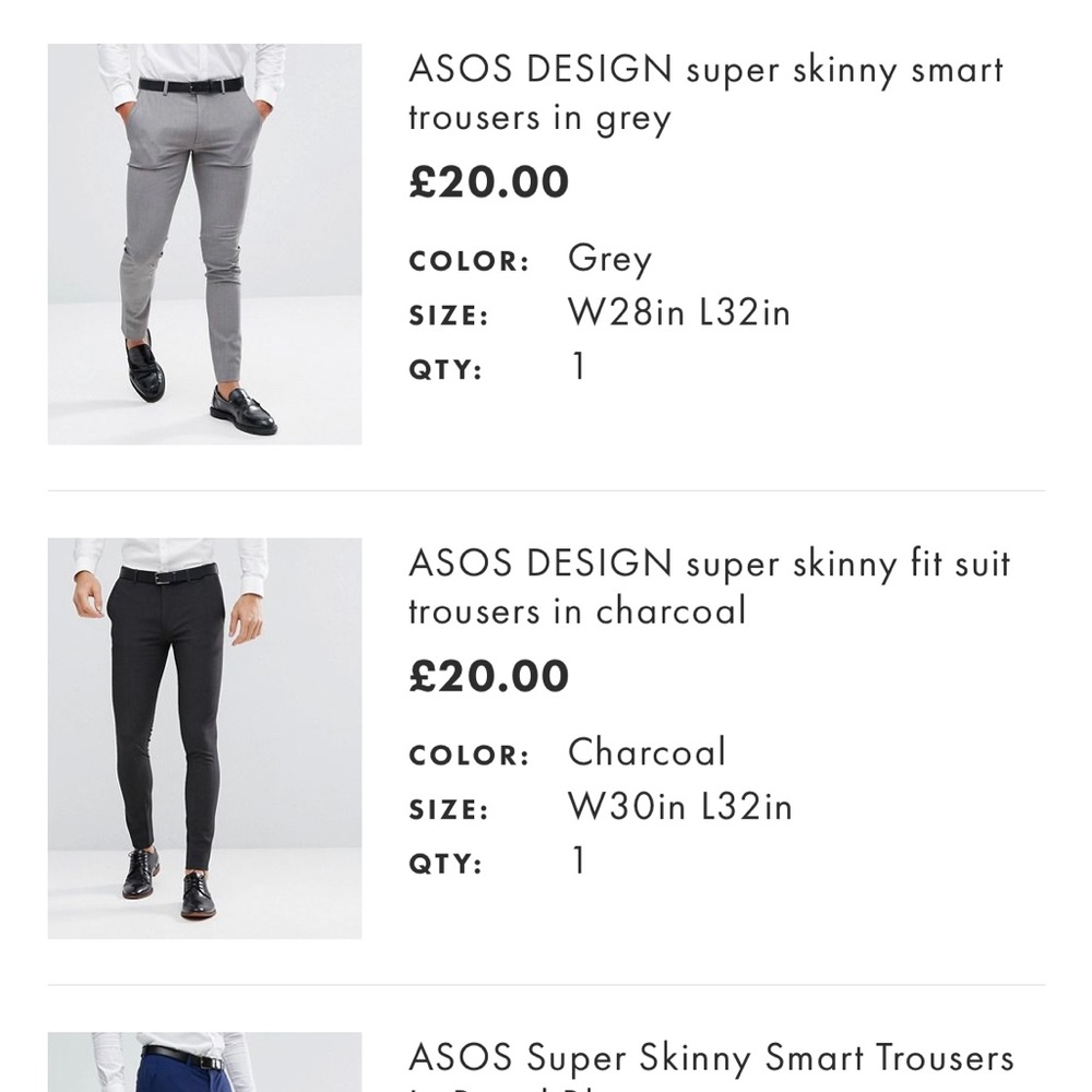 ASOS DESIGN SKINNY TROUSERS